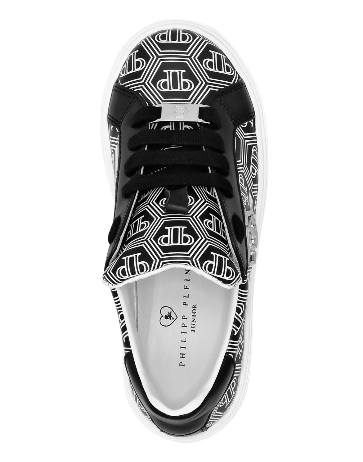 Leather Lo-Top Sneakers Hexagon Monogram, цвет: Черный