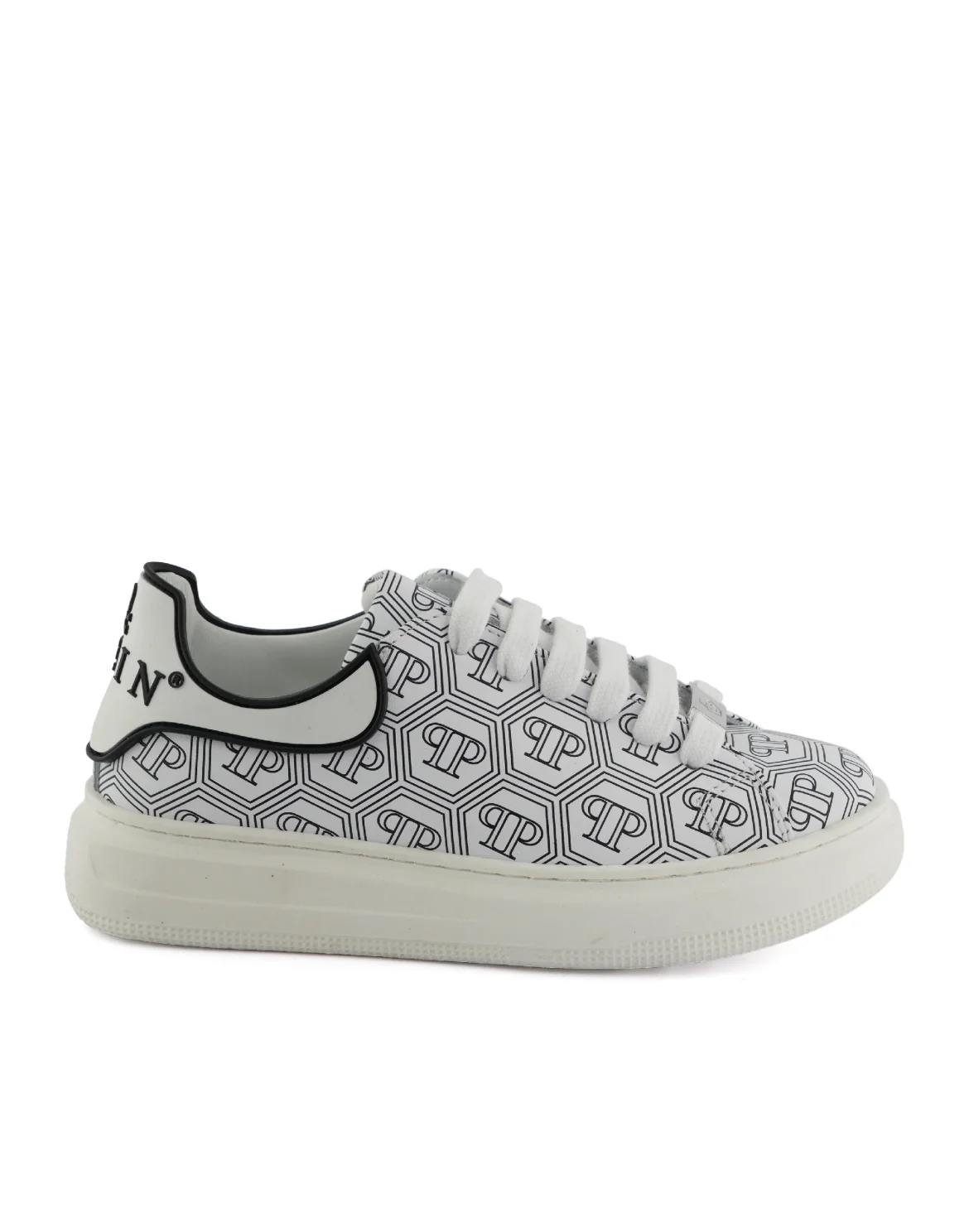 Leather Lo-Top Sneakers Monogram, цвет: Белый