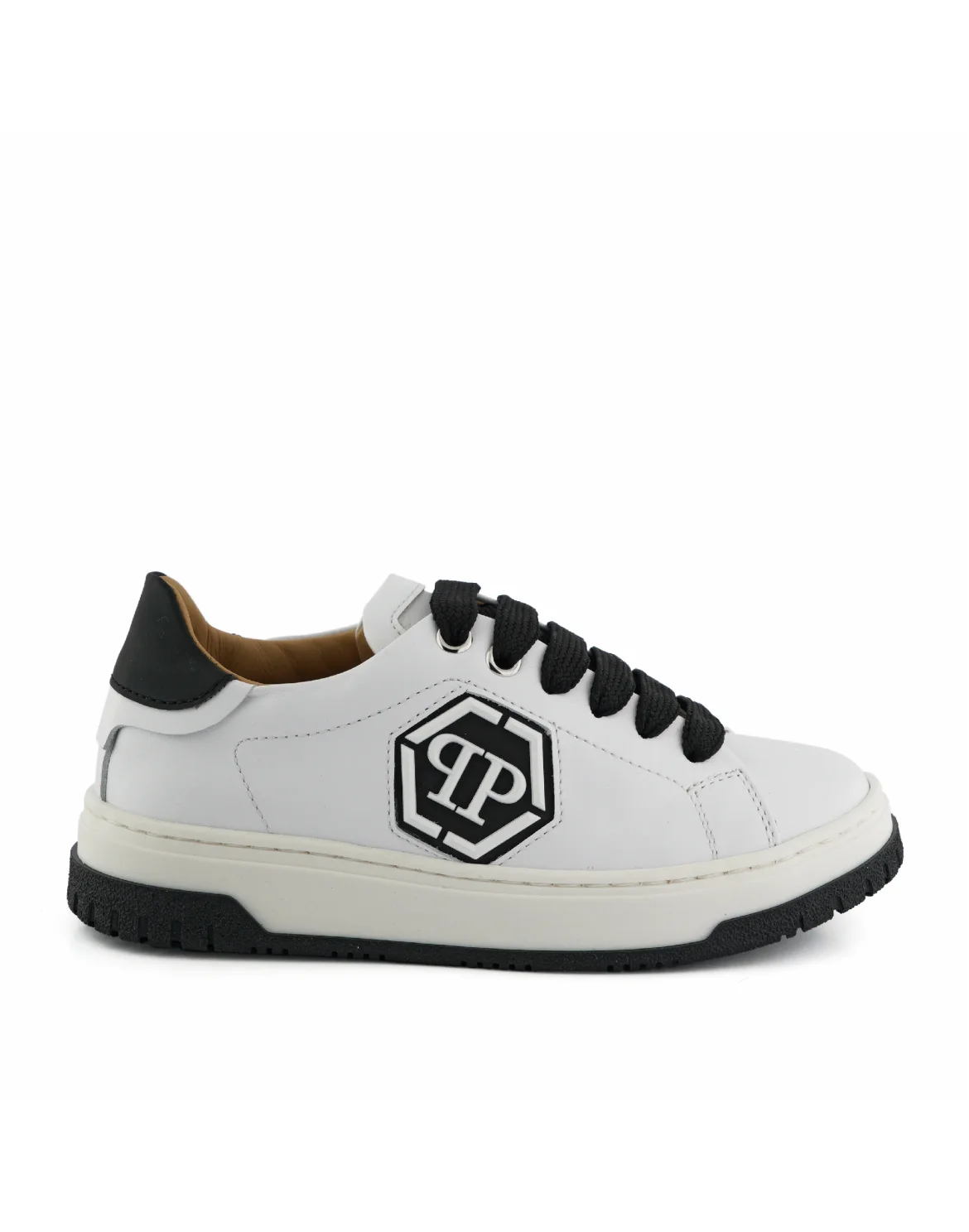 Leather Lo-Top Sneakers Hexagon, цвет: Белый