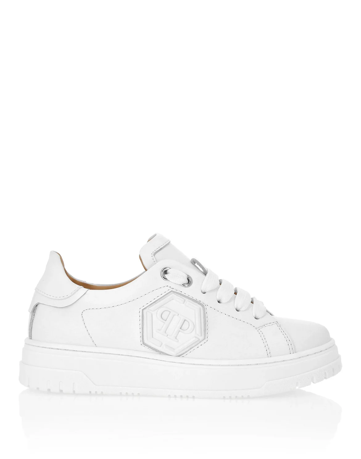 Leather Lo-Top Sneakers Hexagon, цвет: Белый