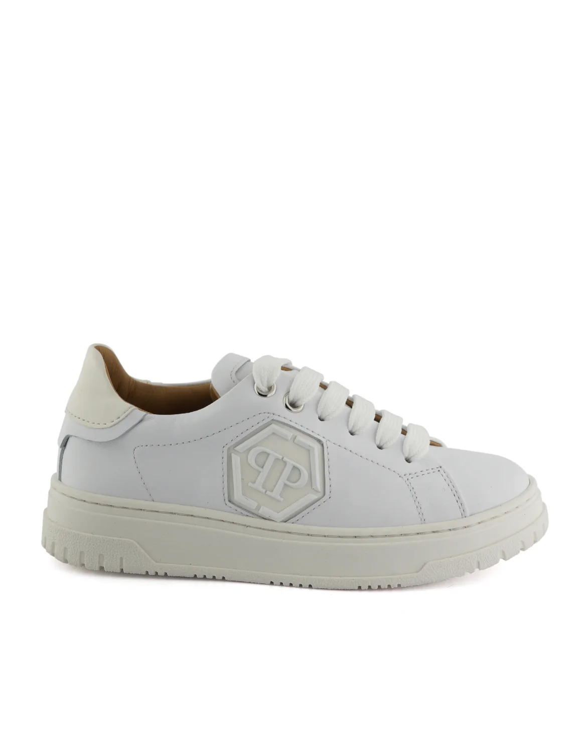 Leather Lo-Top Sneakers Hexagon, цвет: Белый