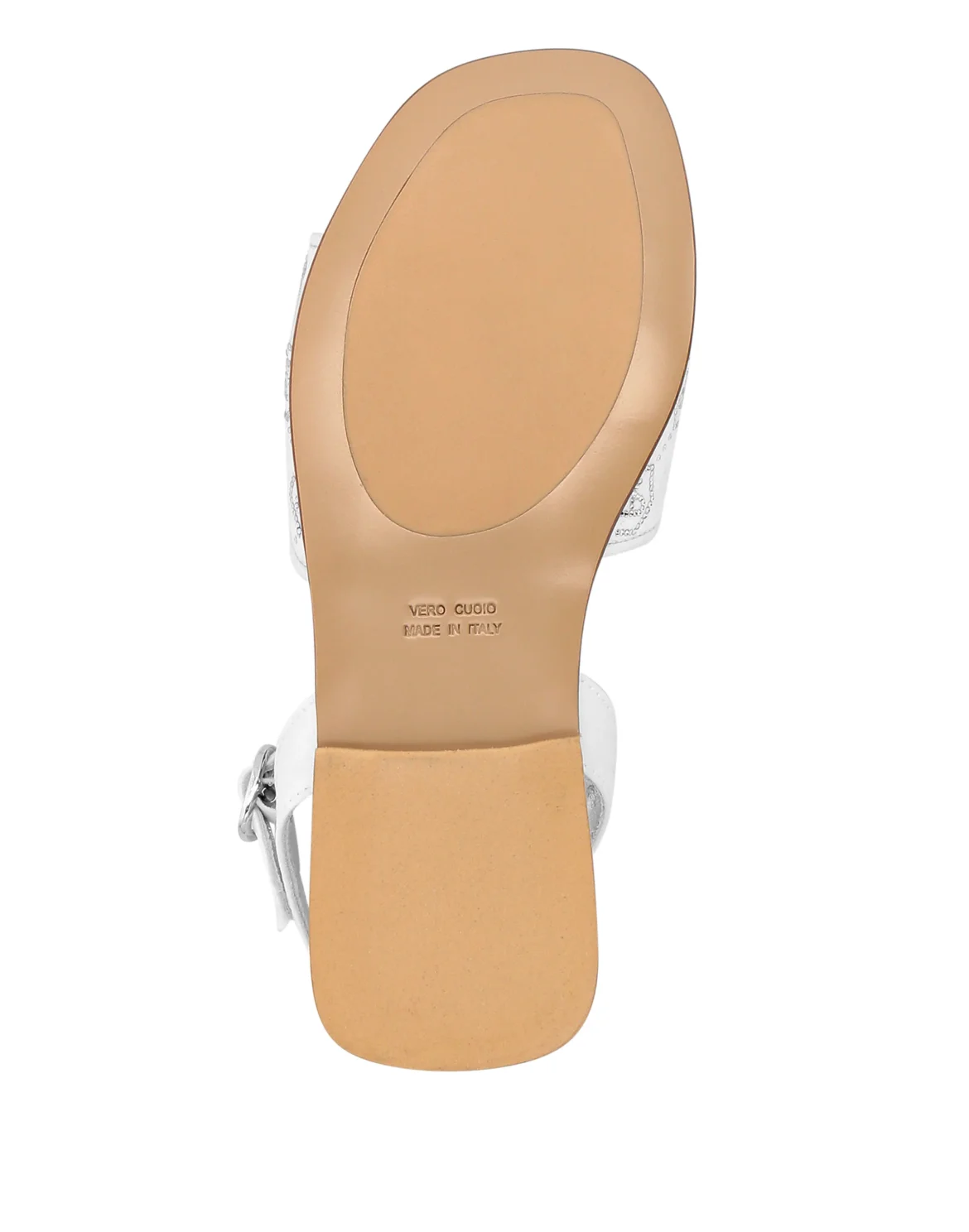 Satin Flat Sandals Monogram Strass, цвет: Белый