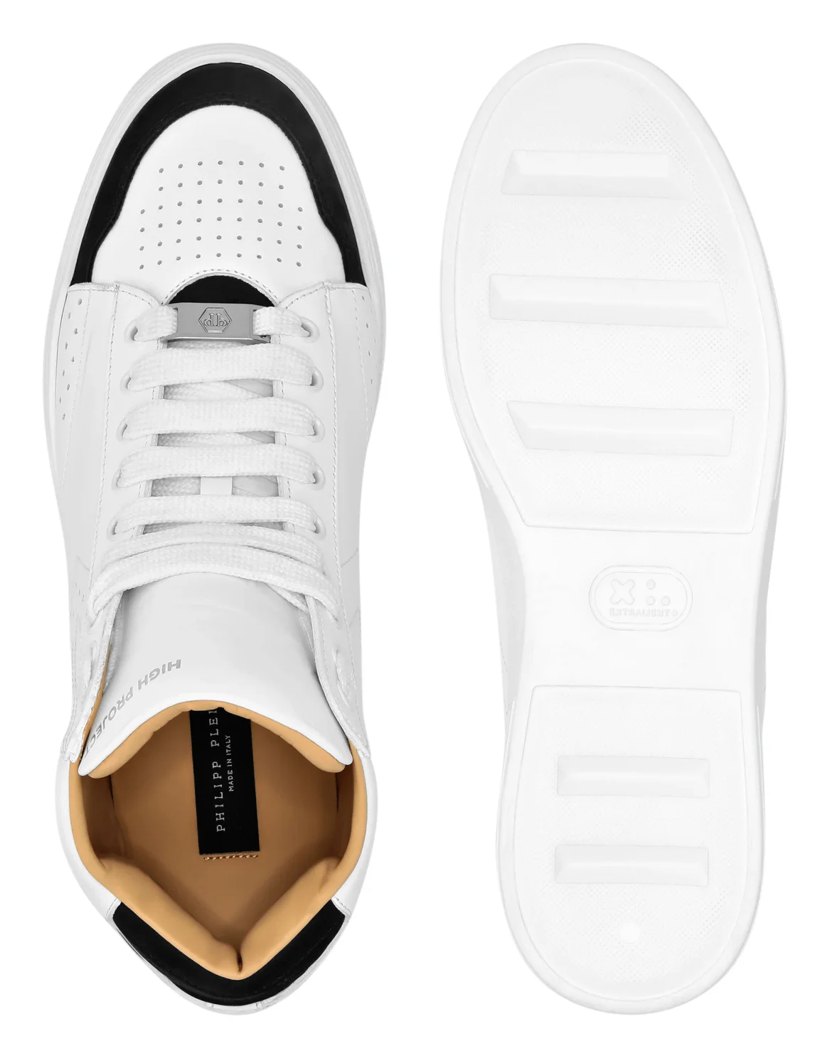 Leather Mid-Top Sneakers Hexagon, цвет: Черный