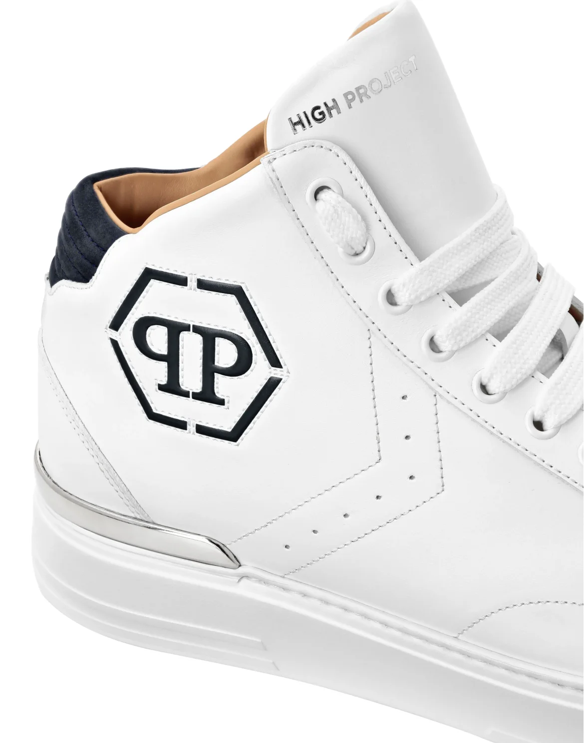 Leather Mid-Top Sneakers Hexagon, цвет: Синий