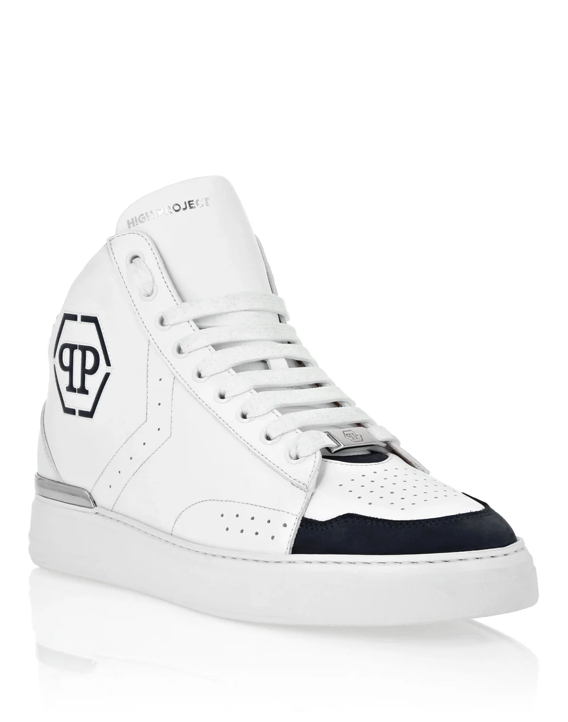 Leather Mid-Top Sneakers Hexagon, цвет: Синий