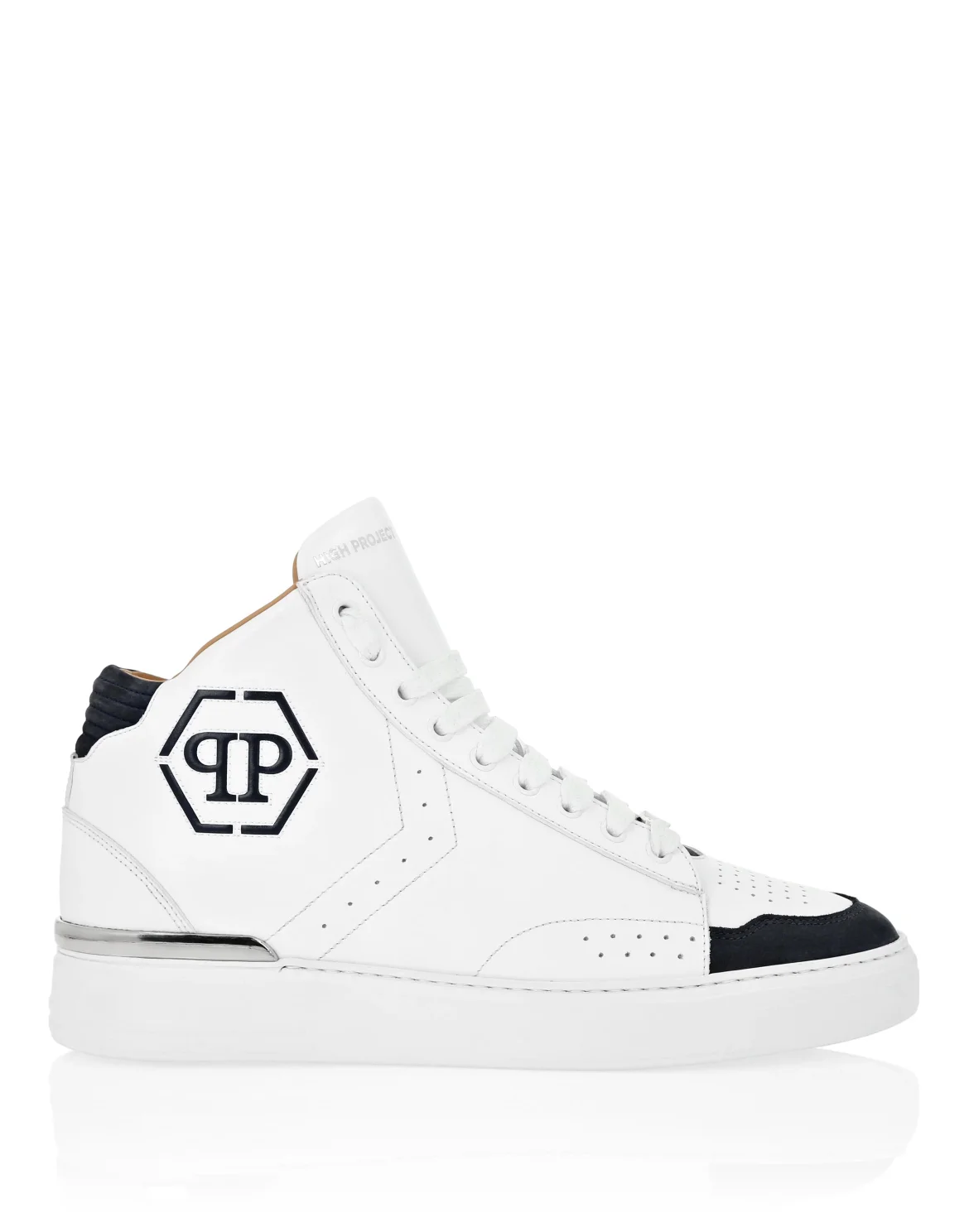 Leather Mid-Top Sneakers Hexagon, цвет: Синий