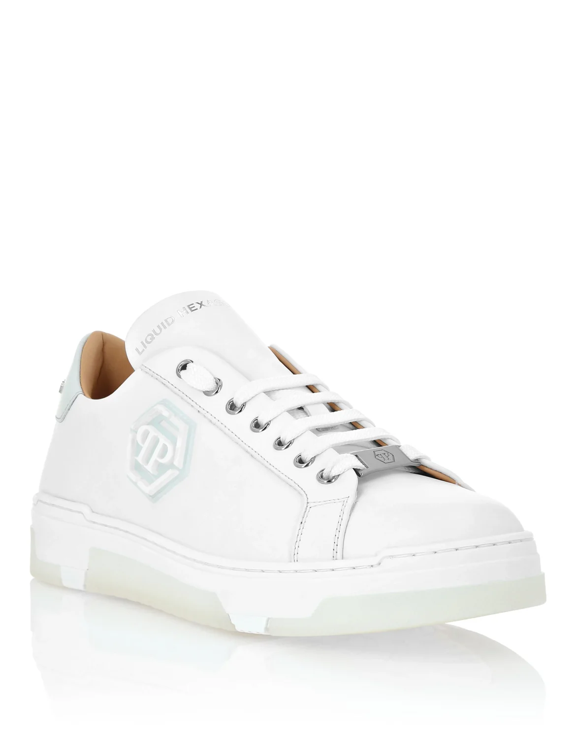 Leather Lo-Top Sneakers Hexagon, цвет: Белый