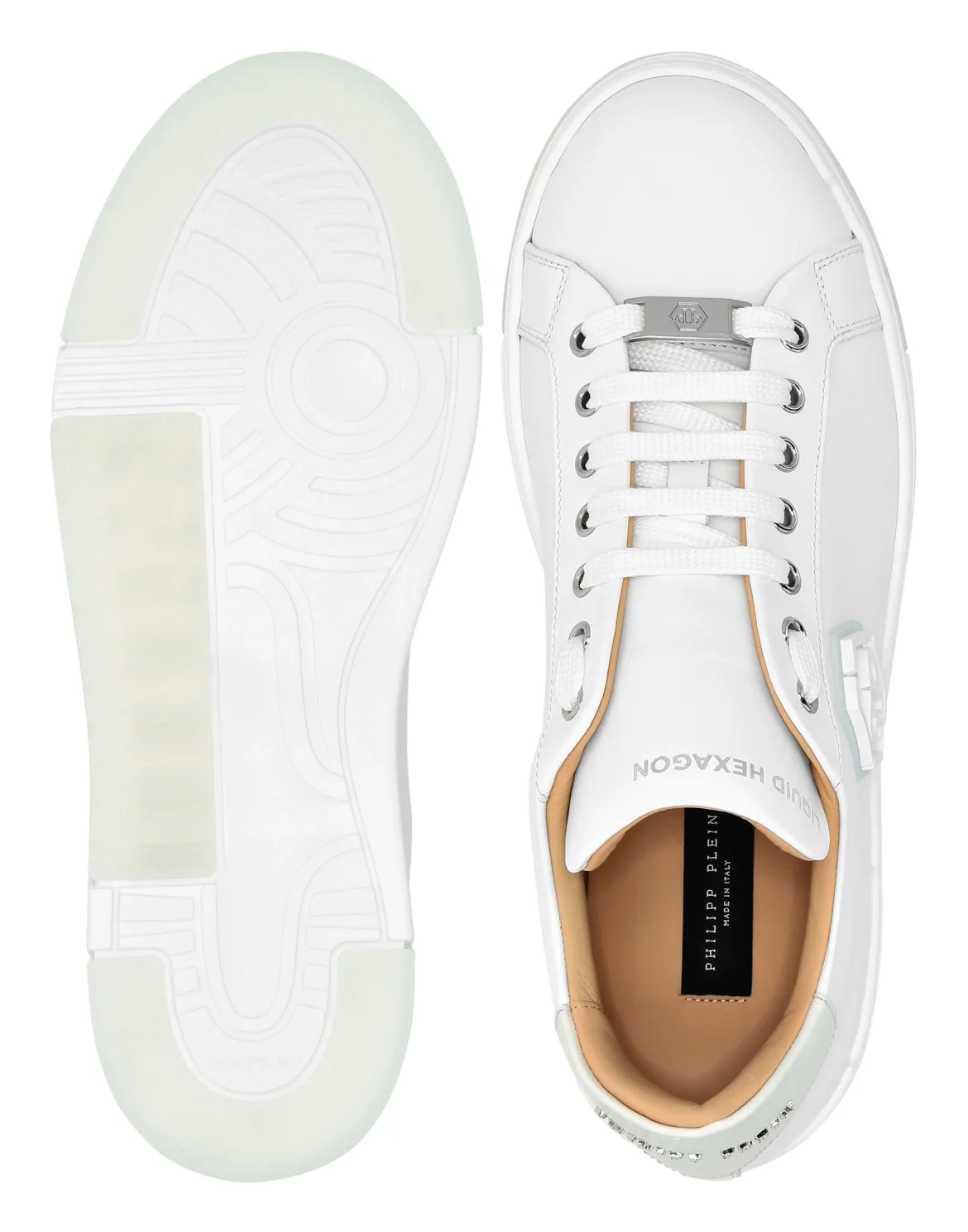 Leather Lo-Top Sneakers Hexagon, цвет: Белый
