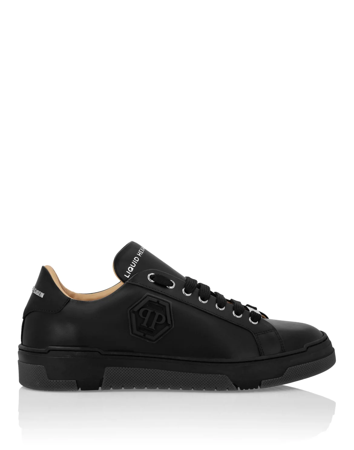 Leather Lo-Top Sneakers Hexagon, цвет: Черный
