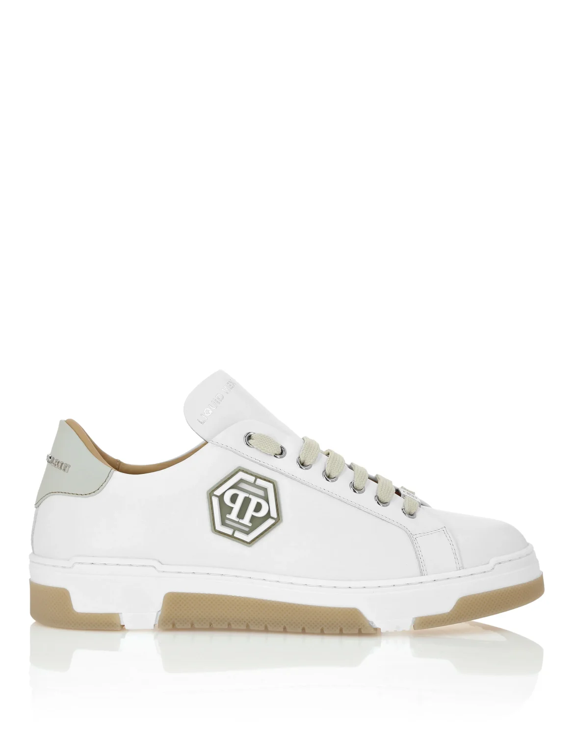 Leather Lo-Top Sneakers Hexagon, цвет: Бежевый