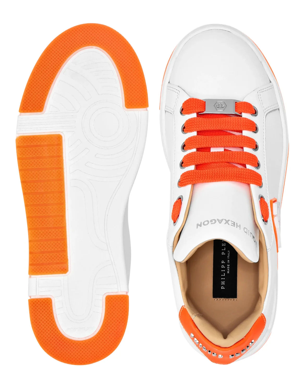 Leather Lo-Top Sneakers Hexagon, цвет: Оранжевый