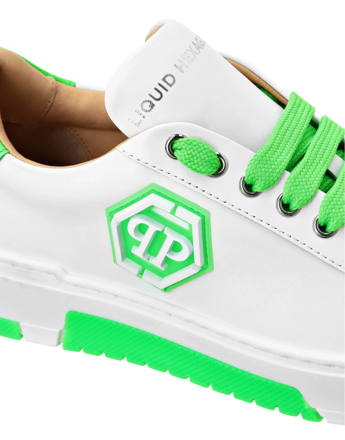 Leather Lo-Top Sneakers Hexagon, цвет: Зеленый