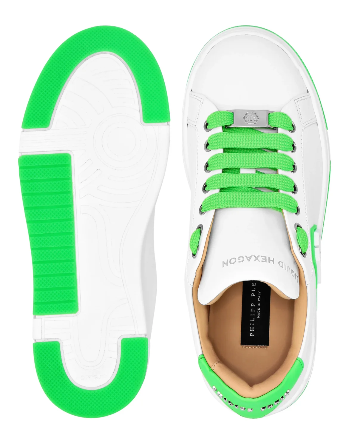 Leather Lo-Top Sneakers Hexagon, цвет: Зеленый