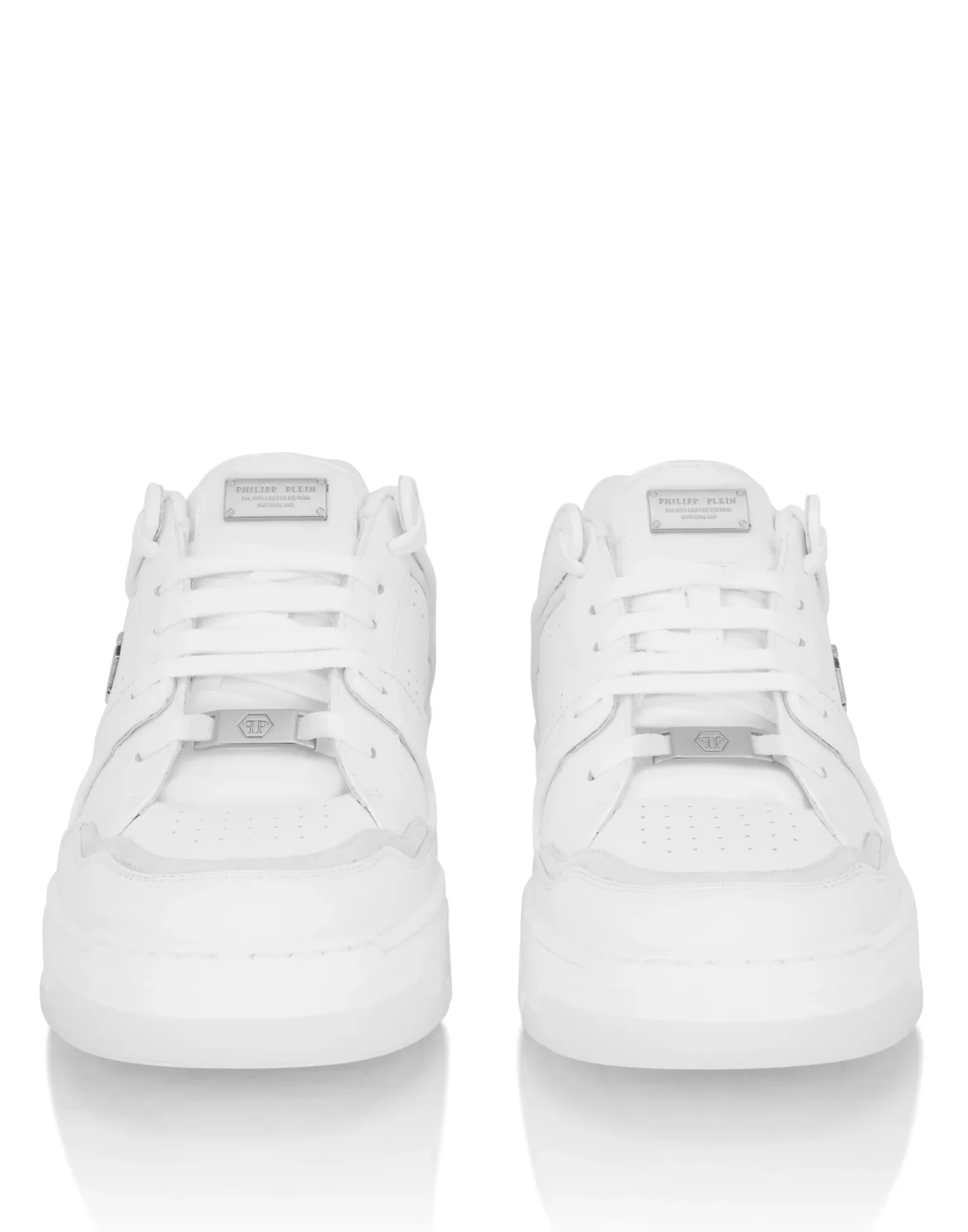 Mix Leather Lo-Top Sneakers Hexagon, цвет: Белый