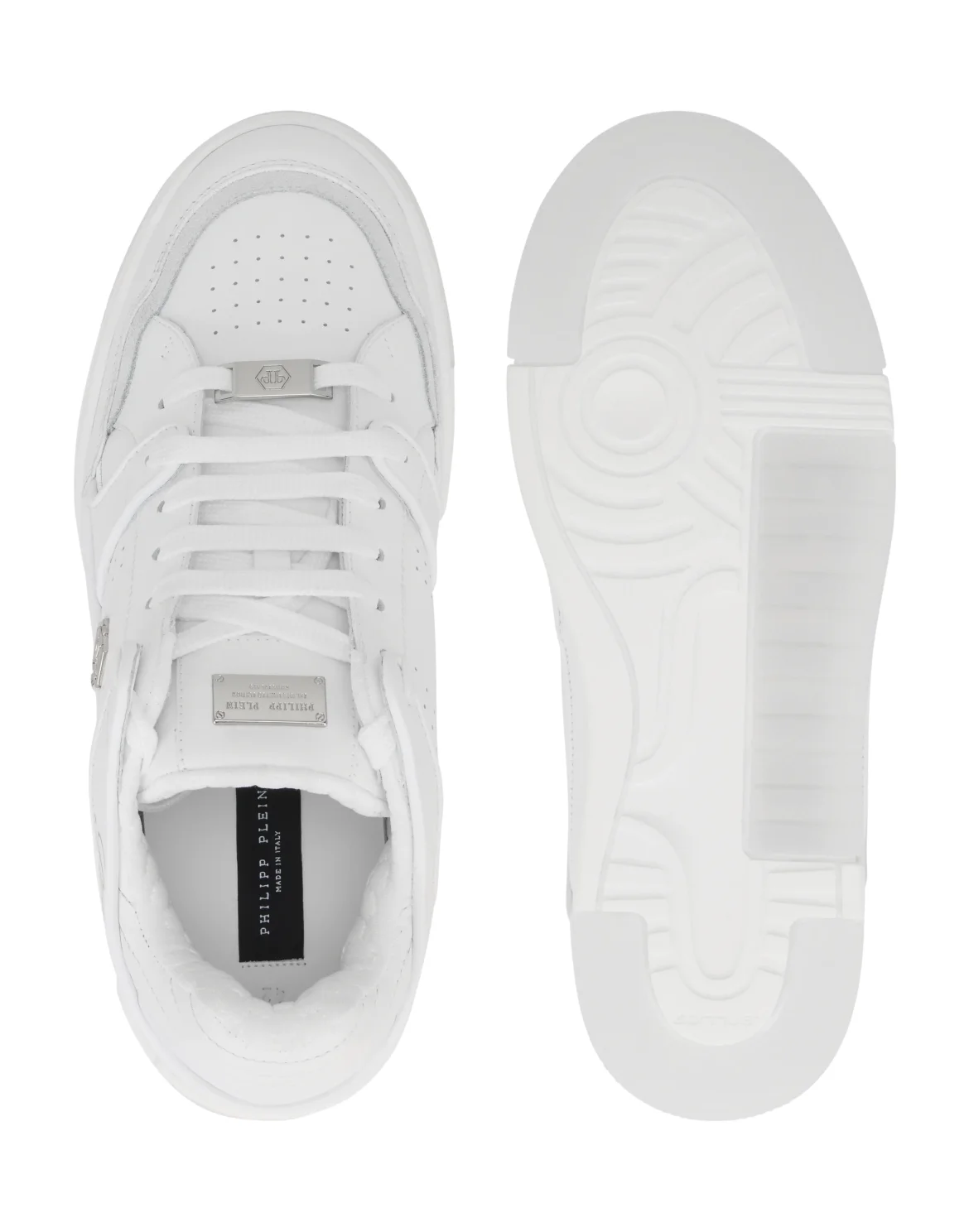 Mix Leather Lo-Top Sneakers Hexagon, цвет: Белый
