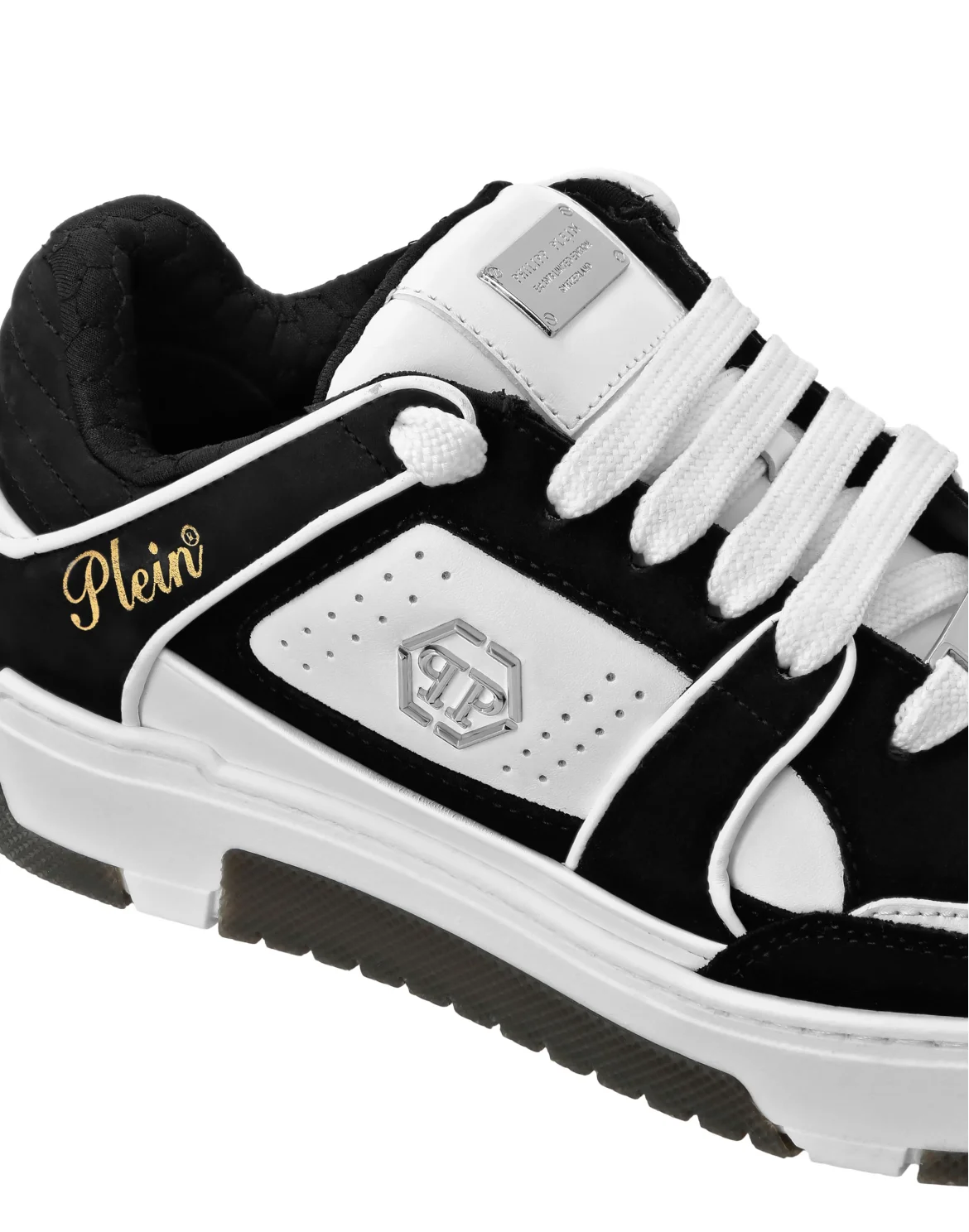 Mix Leather Lo-Top Sneakers Hexagon, цвет: Белый