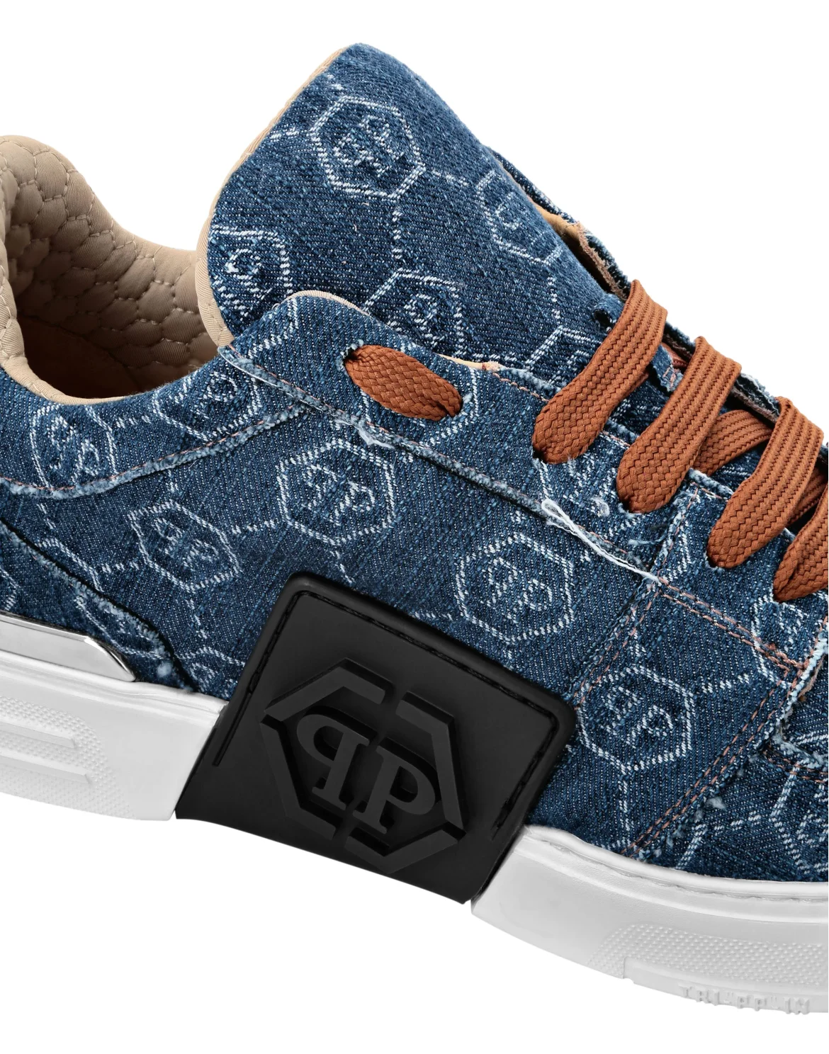 Denim Lo-Top Sneakers Monogram, цвет: Синий