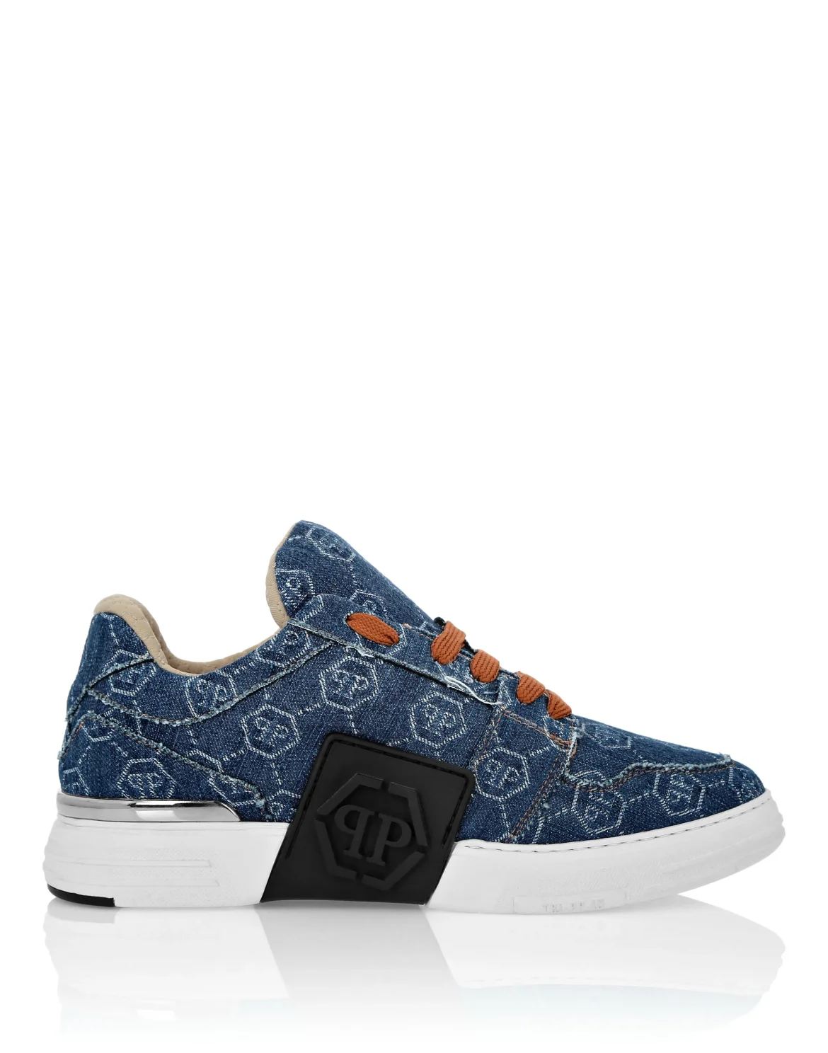 Denim Lo-Top Sneakers Monogram, цвет: Синий