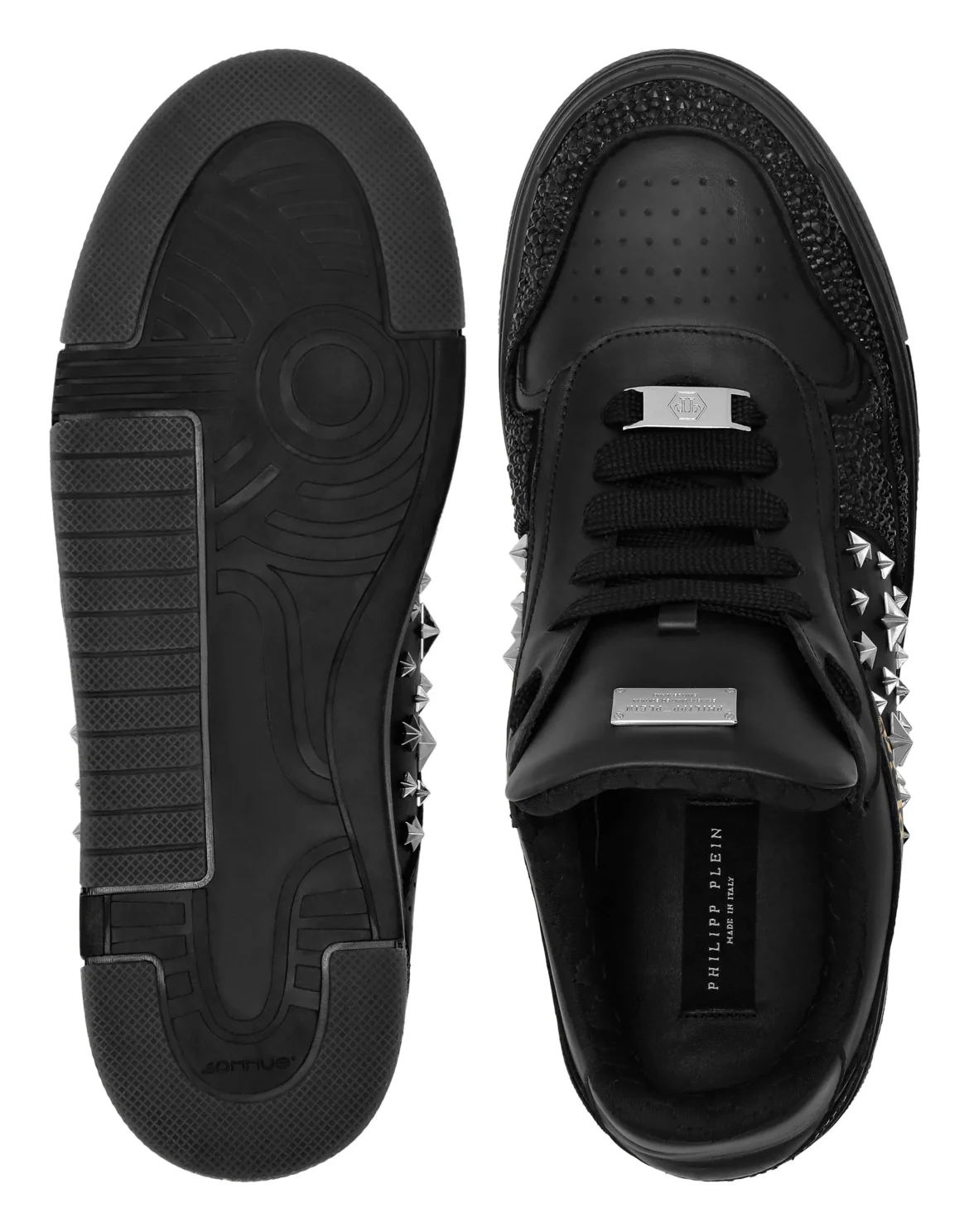 Low-Top Sneakers Mix Studs Star, цвет: Черный