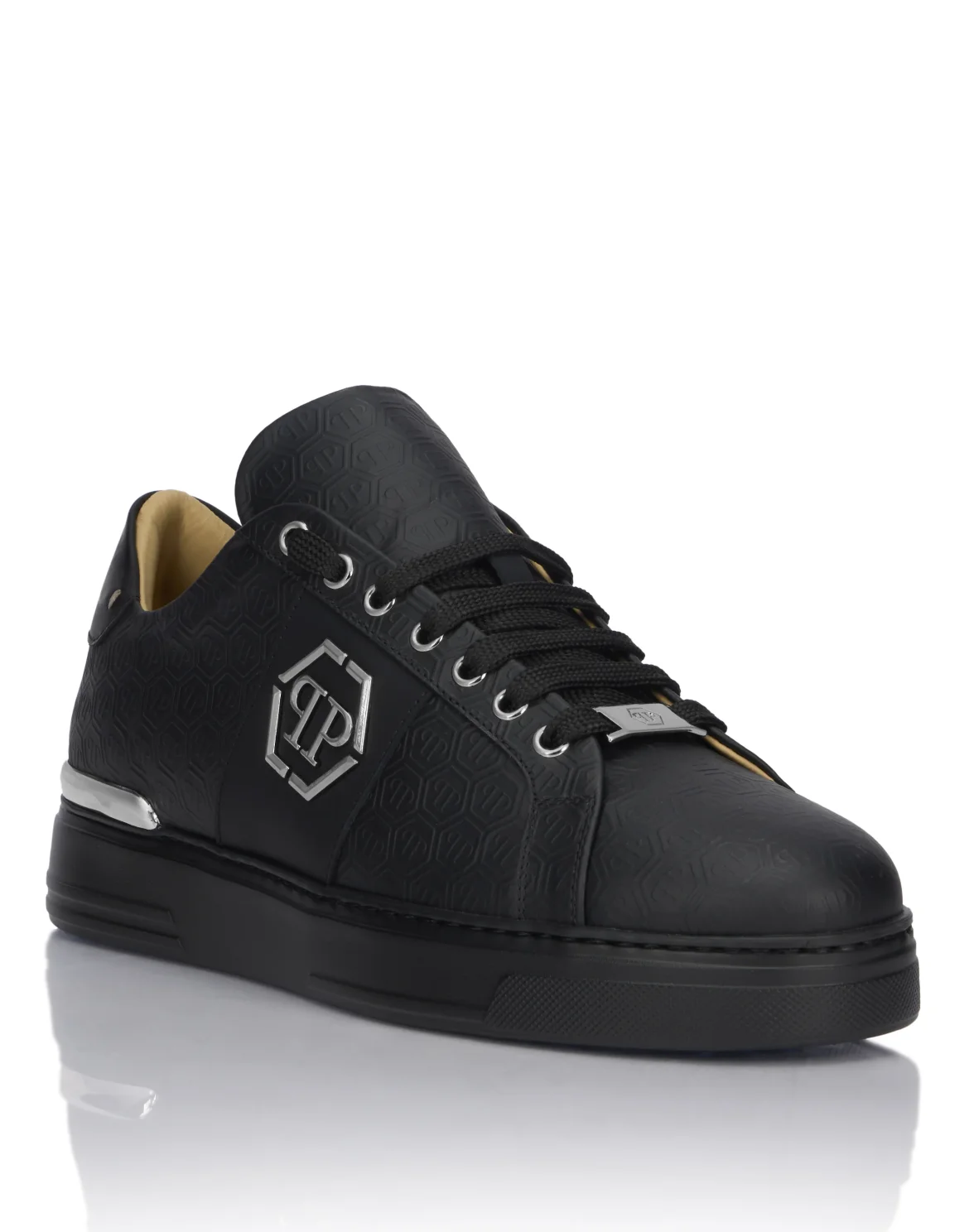 Leather Sneakears Low Top Monogram, цвет: Черный