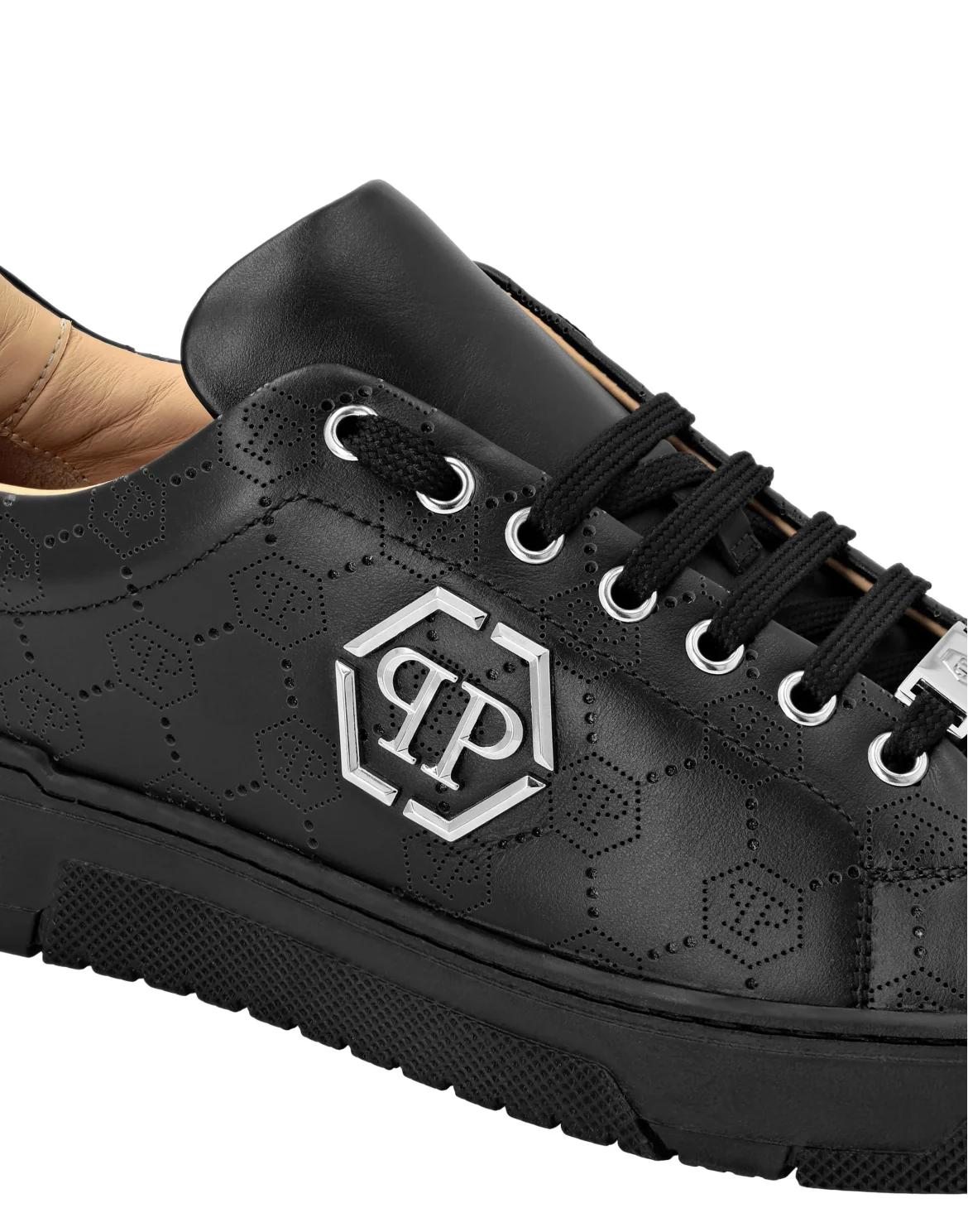 Low Top Leather Skeakers Matte Monogram, цвет: Черный