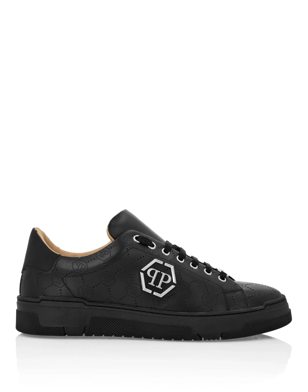 Low Top Leather Skeakers Matte Monogram, цвет: Черный