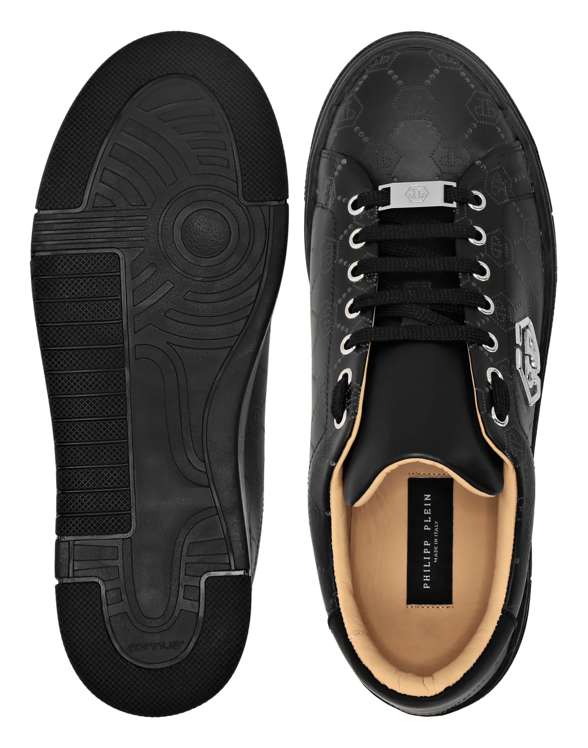 Low Top Leather Skeakers Matte Monogram, цвет: Черный