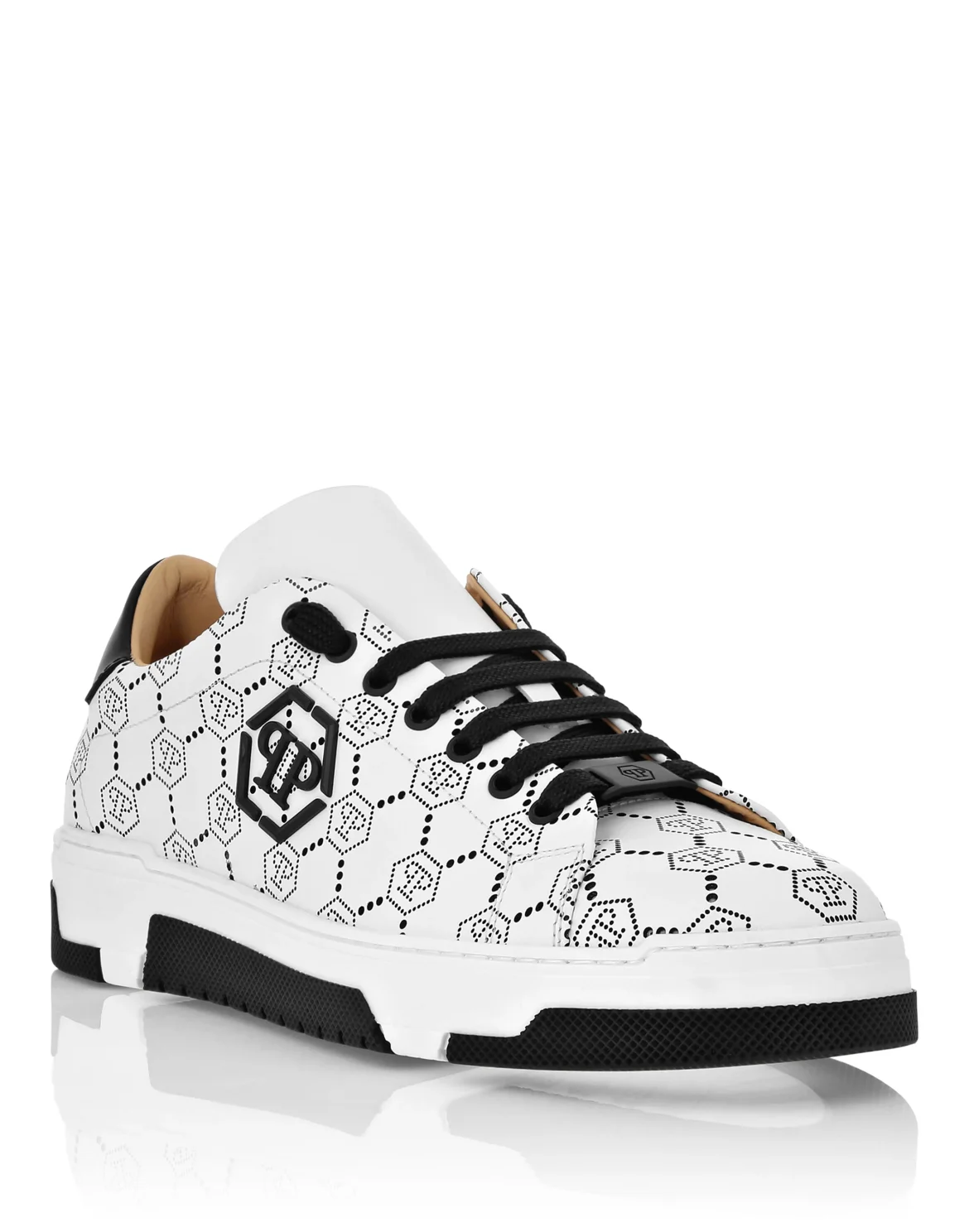 Low Top Leather Skeakers Matte Monogram, цвет: Черный