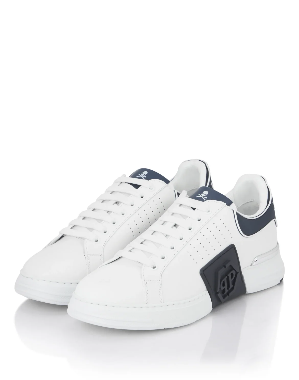 Nappa Leather Sneakers Low Top Hexagon, цвет: Белый