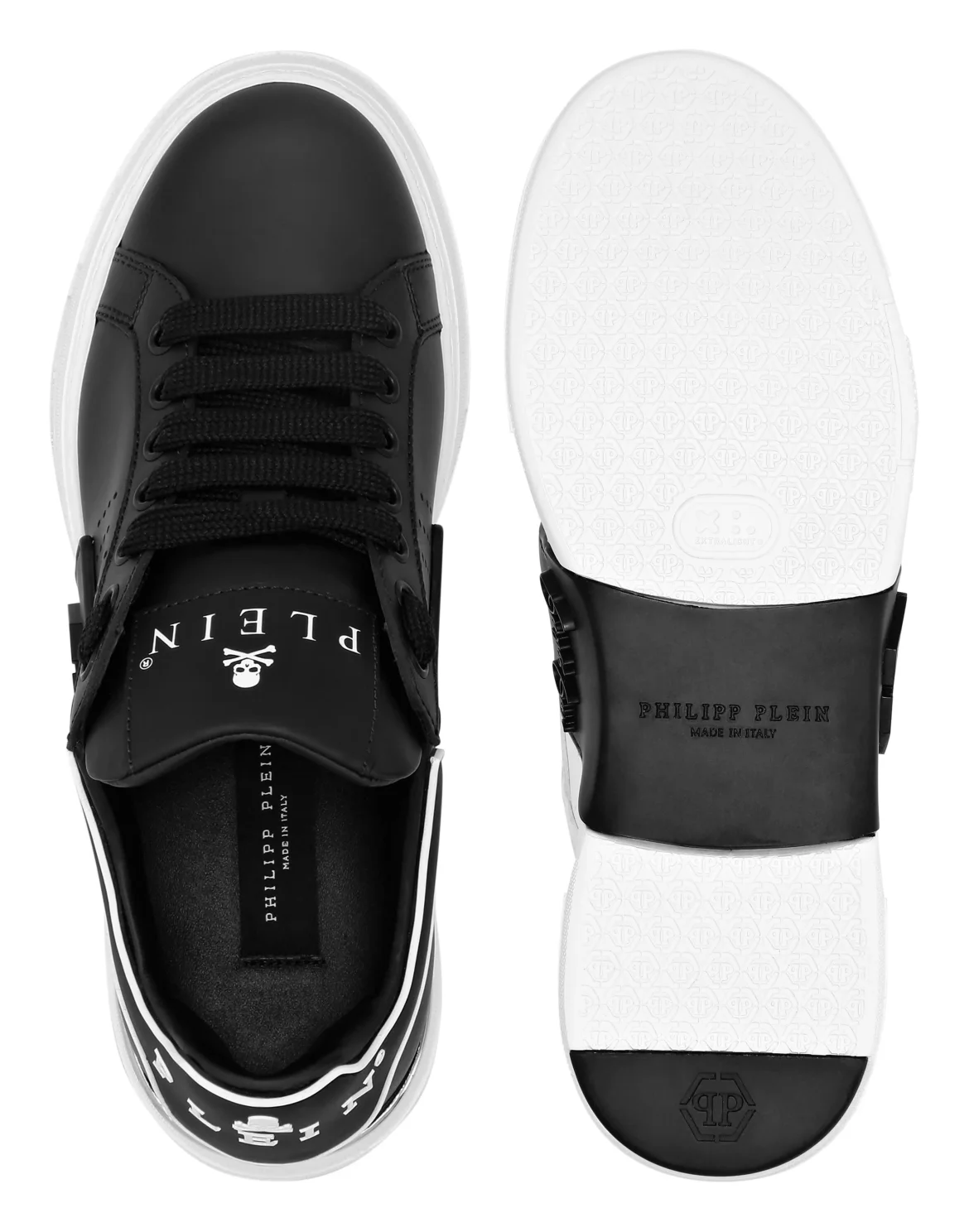 Nappa Leather Sneakers Low Top Hexagon, цвет: Черный