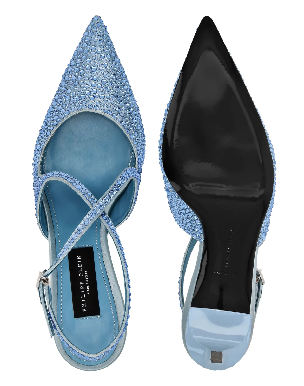 Slingback Shoes Strass, цвет: Голубой