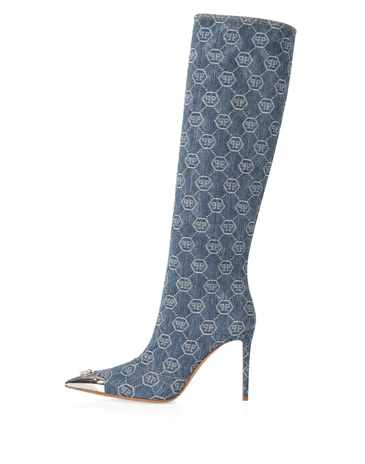 Denim Boots High Heels Monogram, цвет: Синий