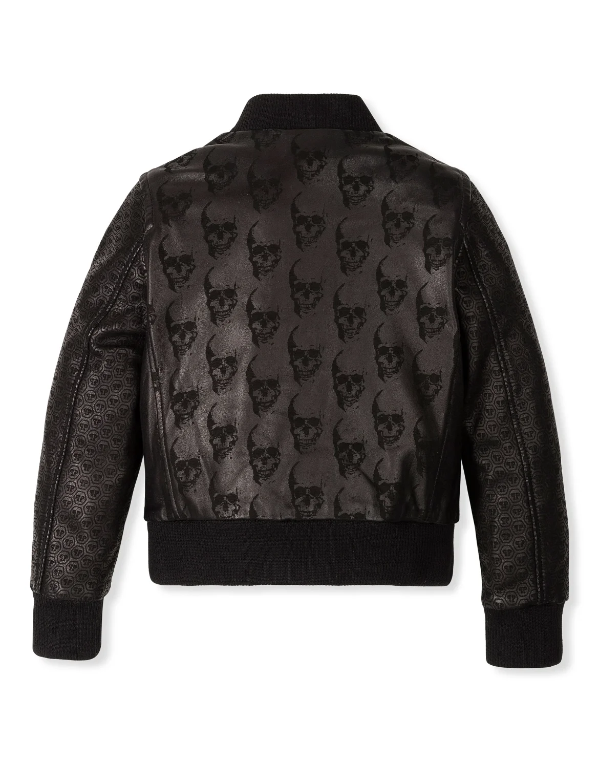 Leather Bomber "Embossed", цвет: Черный