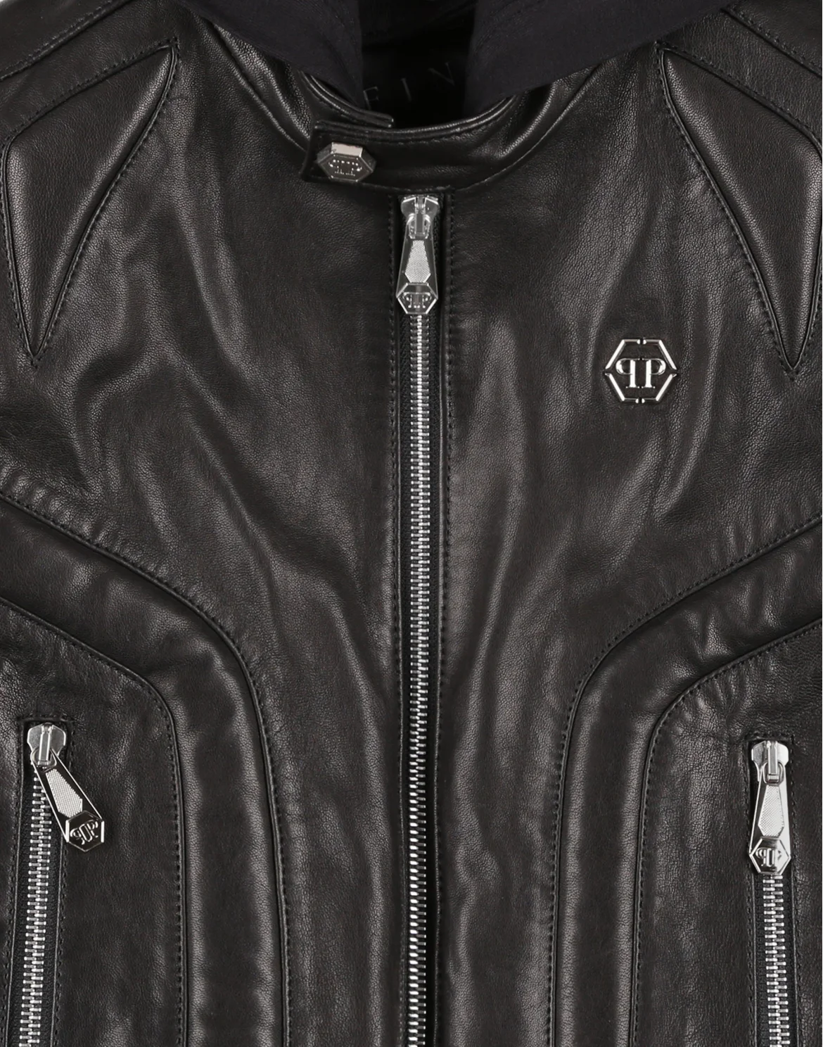 Leather Bomber Statement, цвет: Черный