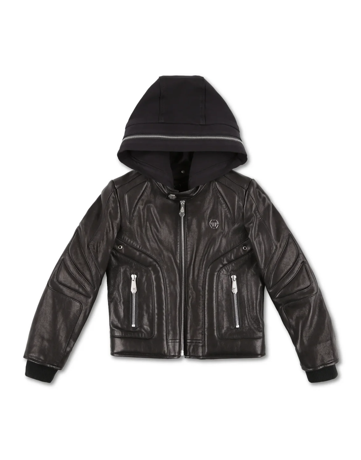 Leather Bomber Statement, цвет: Черный