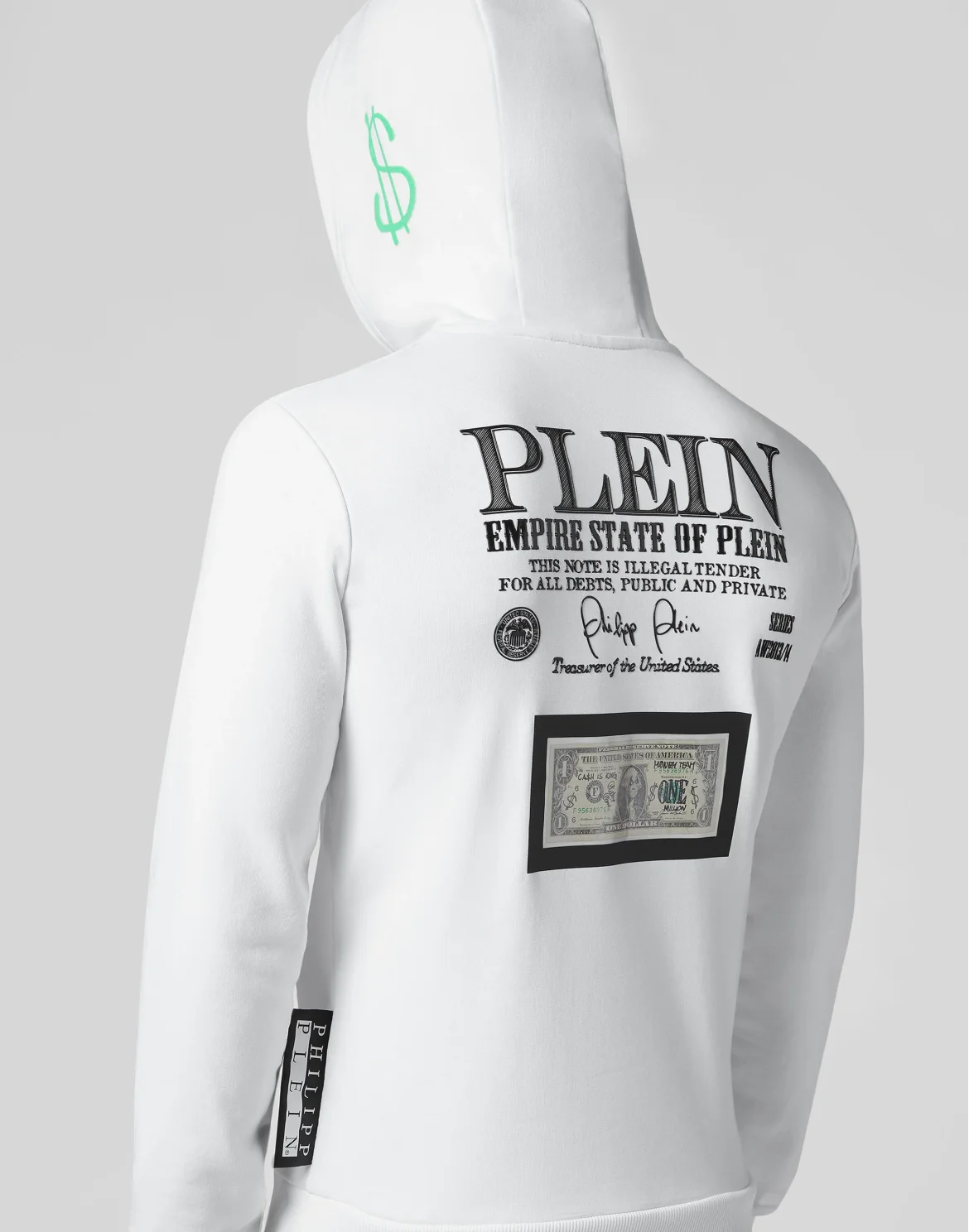 Hoodie sweatshirt Dollar, цвет: Белый