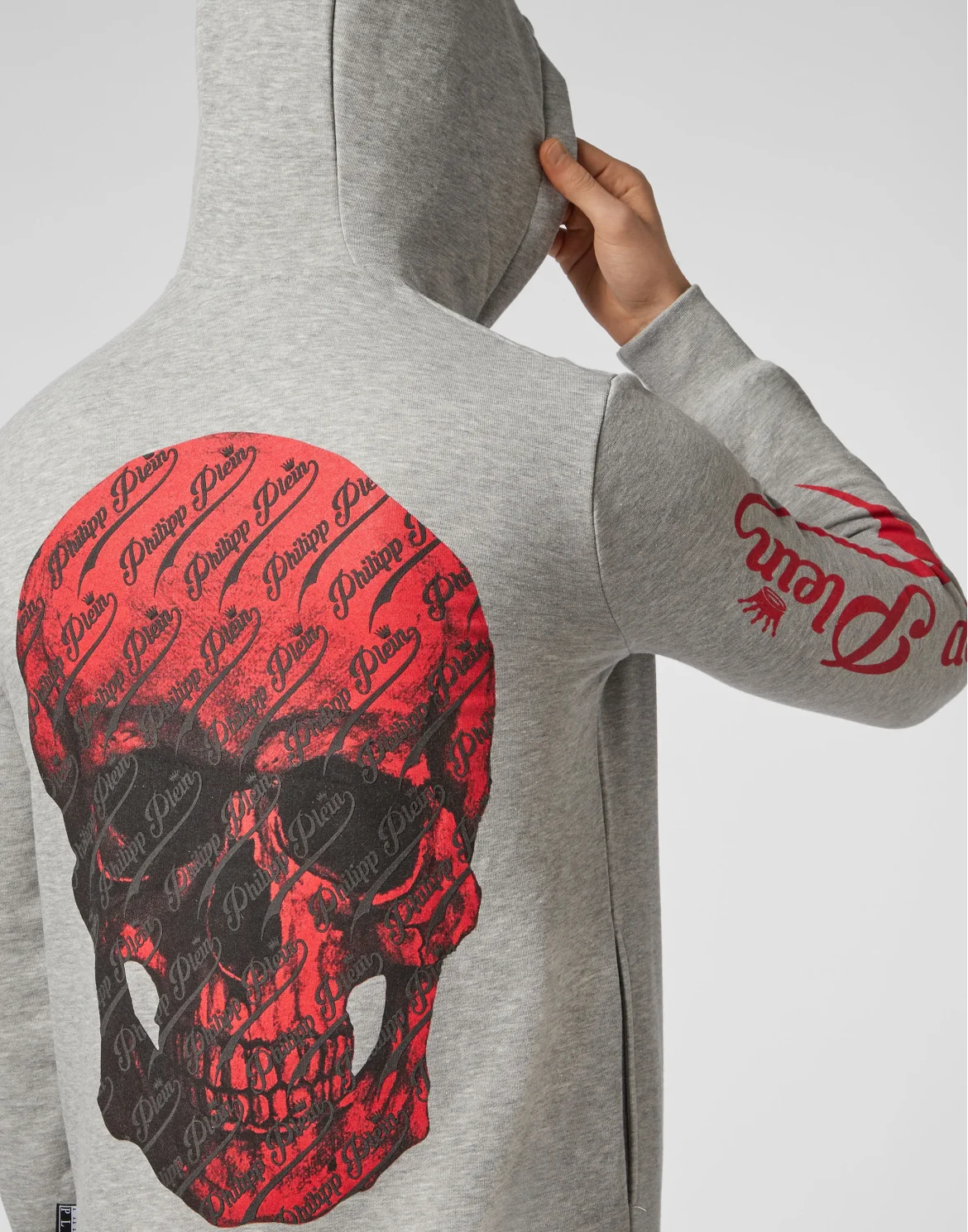 Hoodie Sweatjacket Allover skull, цвет: Серый