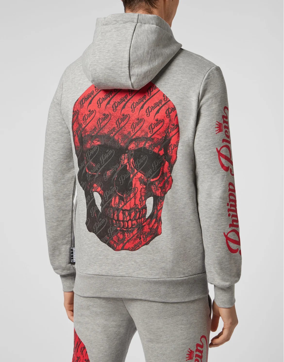 Hoodie Sweatjacket Allover skull, цвет: Серый