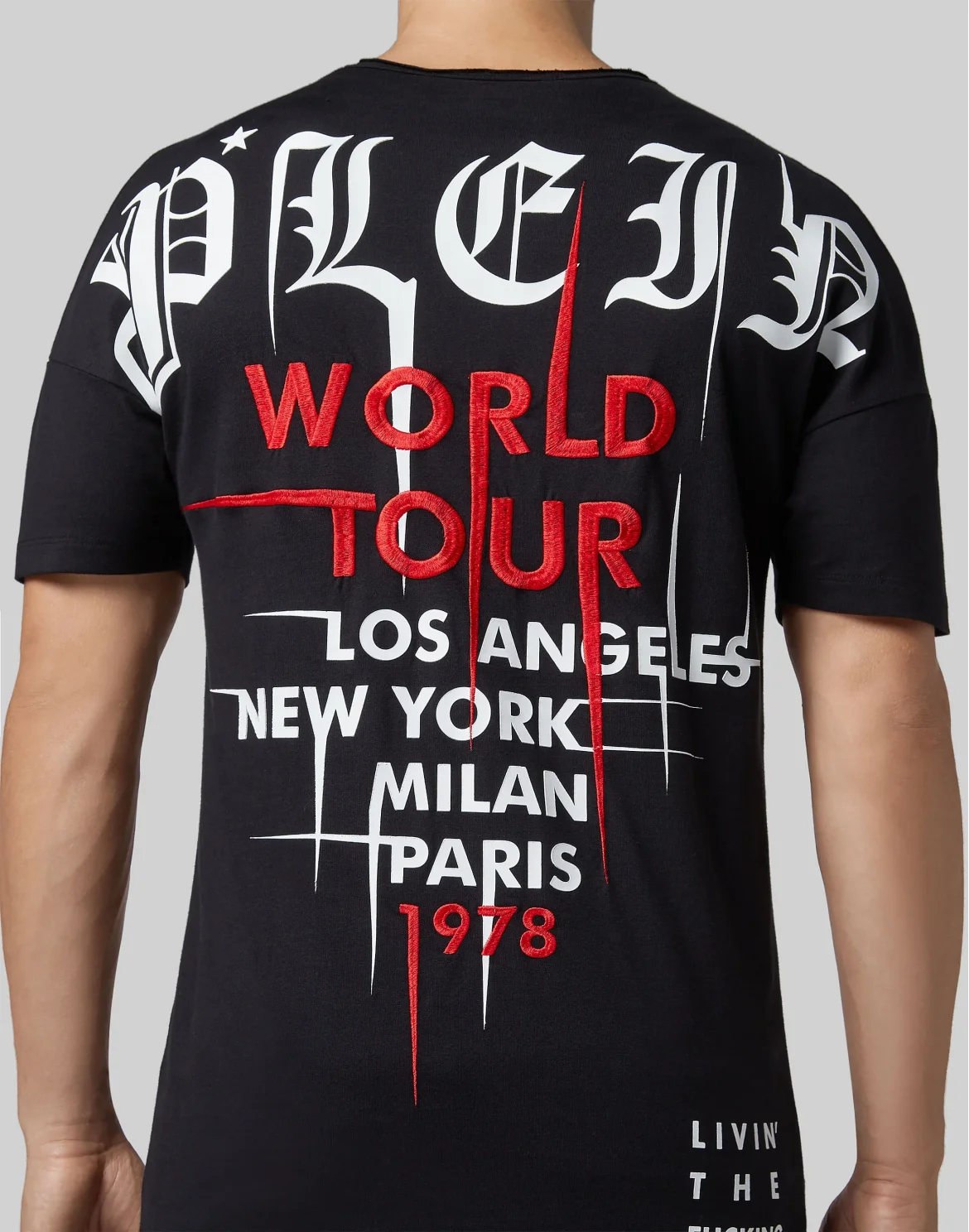T-shirt Black Cut Round Neck Gothic Plein, цвет: Черный