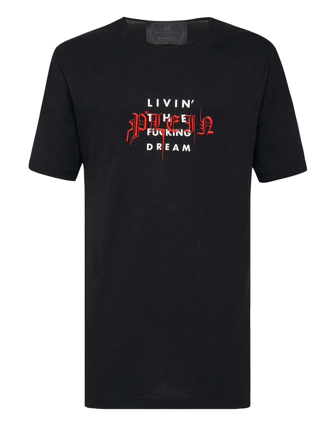 T-shirt Black Cut Round Neck Gothic Plein, цвет: Черный