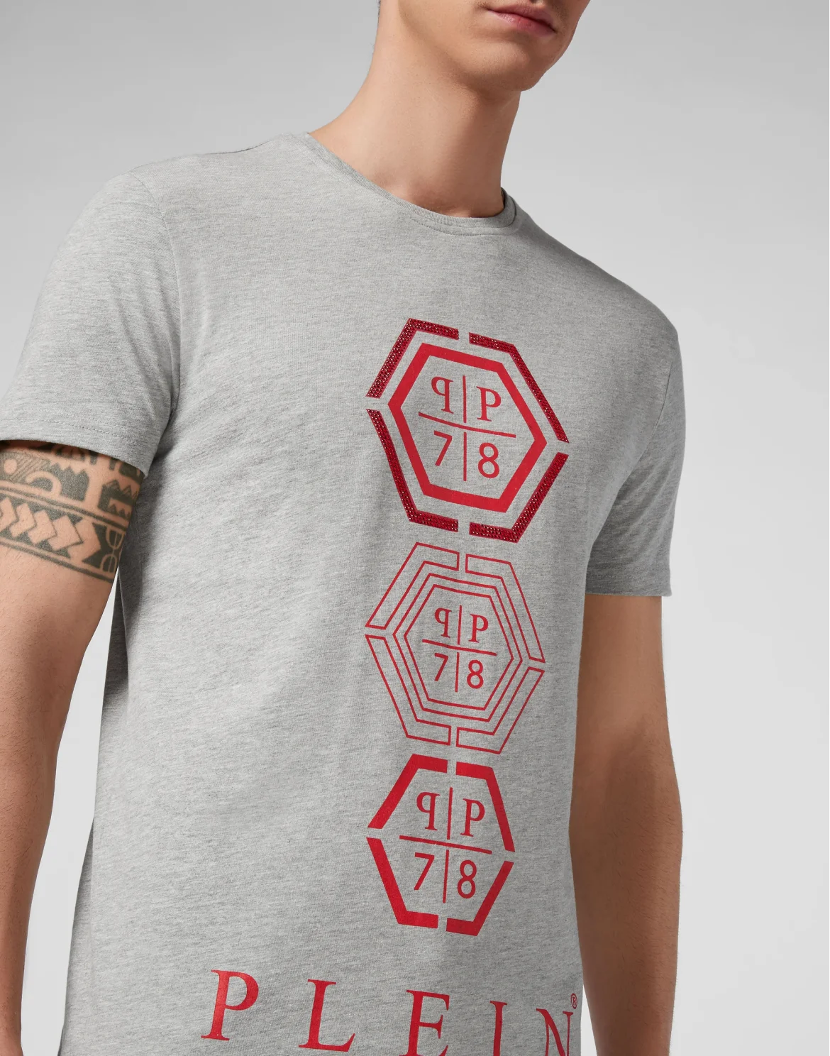 T-shirt Round Neck SS Hexagonal, цвет: Серый