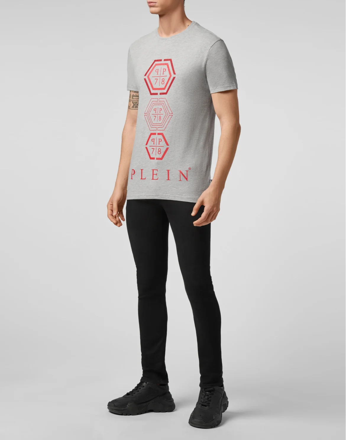 T-shirt Round Neck SS Hexagonal, цвет: Серый