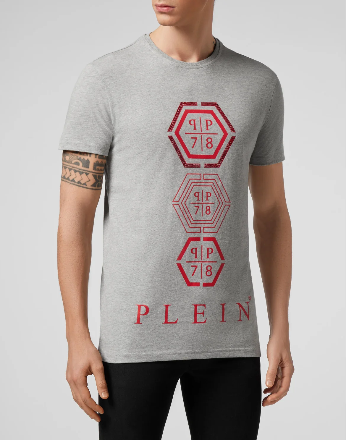 T-shirt Round Neck SS Hexagonal, цвет: Серый