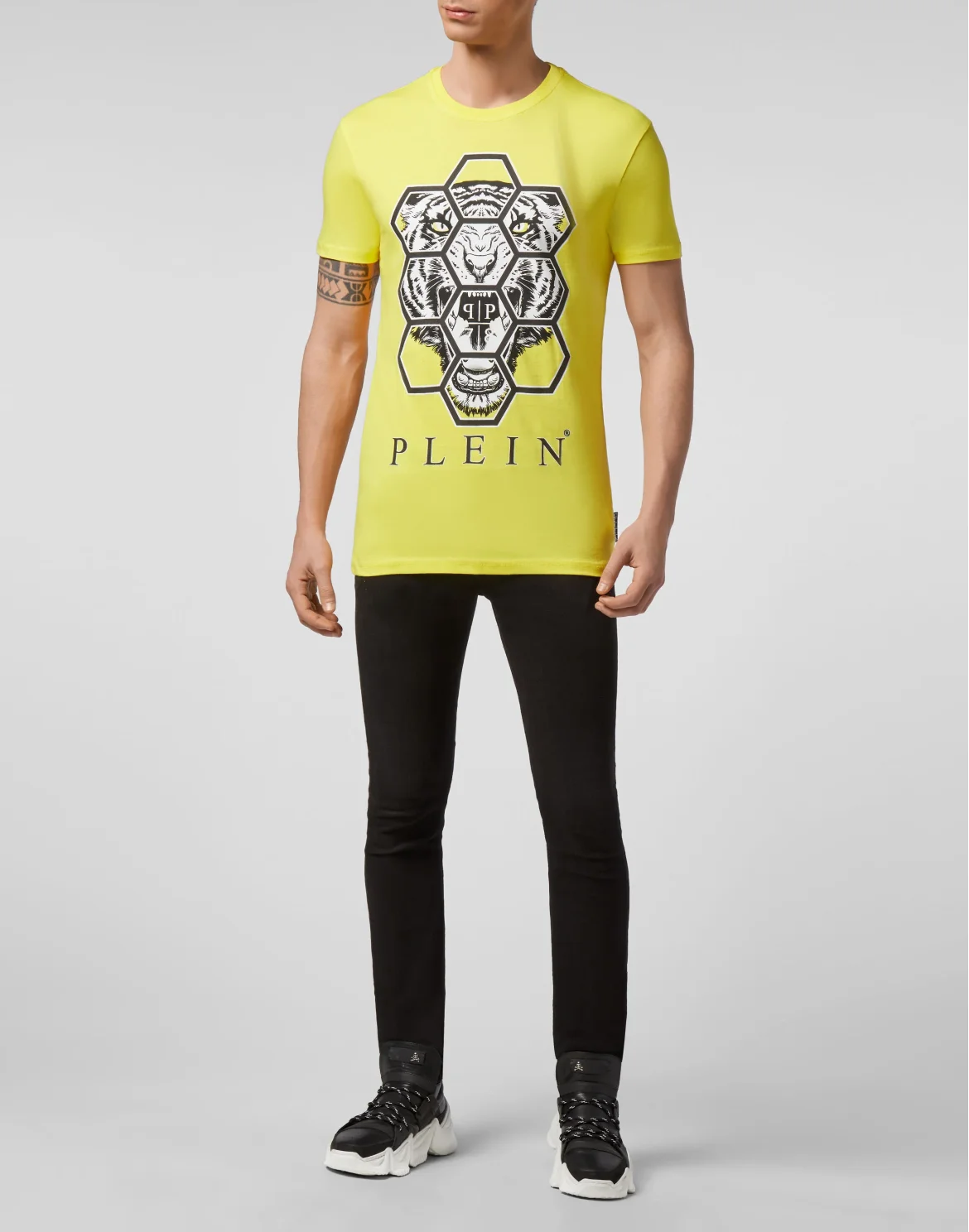 T-shirt Round Neck SS Hexagon tiger, цвет: Желтый