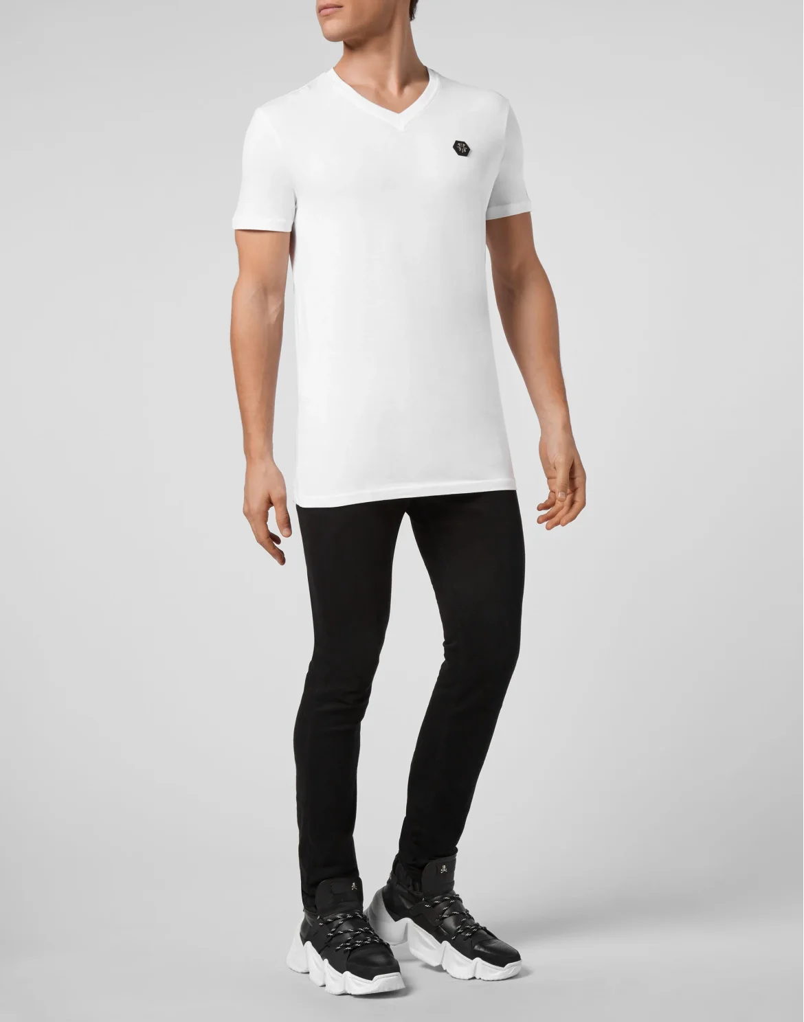 T-shirt V-Neck SS Hexagon tiger, цвет: Белый
