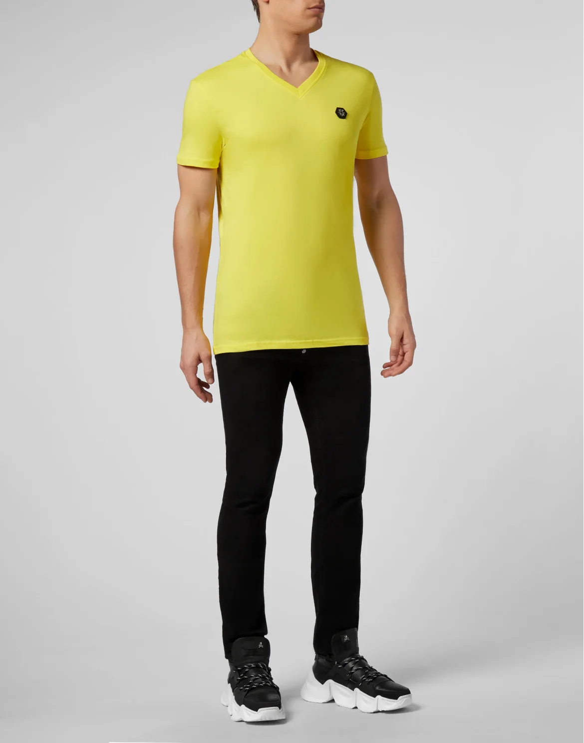 T-shirt V-Neck SS Hexagon tiger, цвет: Желтый