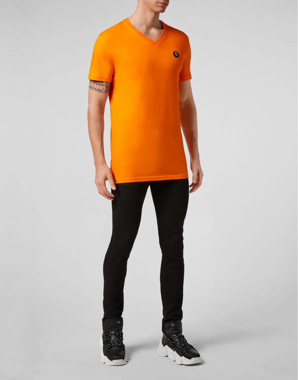 T-shirt V-Neck SS Hexagon tiger, цвет: Оранжевый