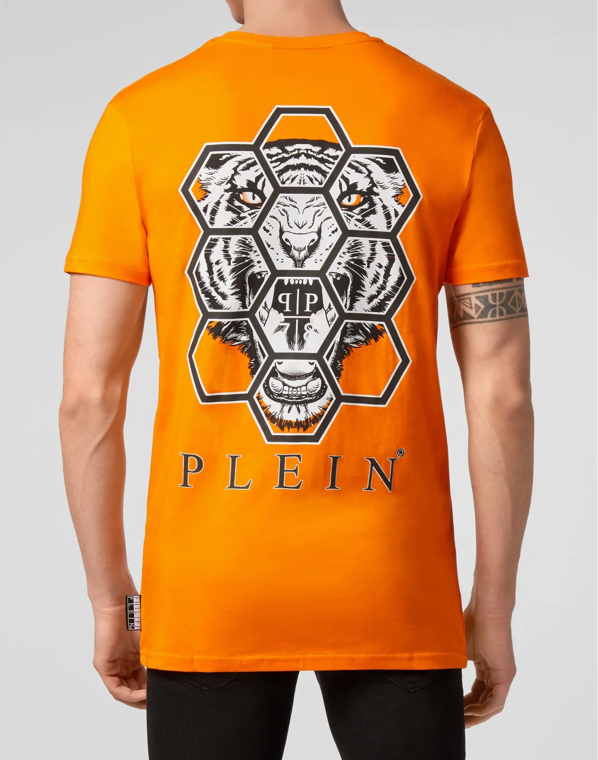 T-shirt V-Neck SS Hexagon tiger, цвет: Оранжевый
