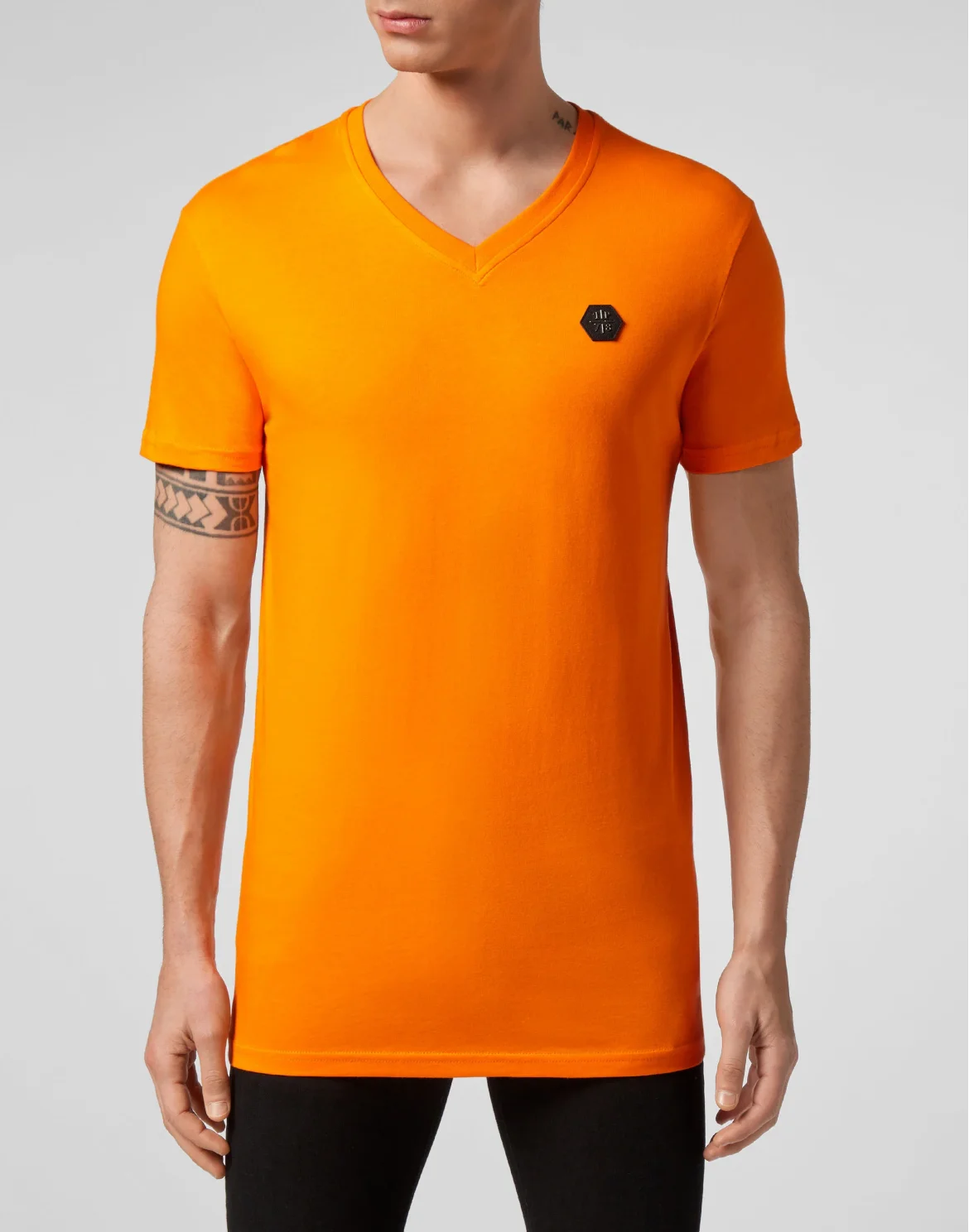 T-shirt V-Neck SS Hexagon tiger, цвет: Оранжевый