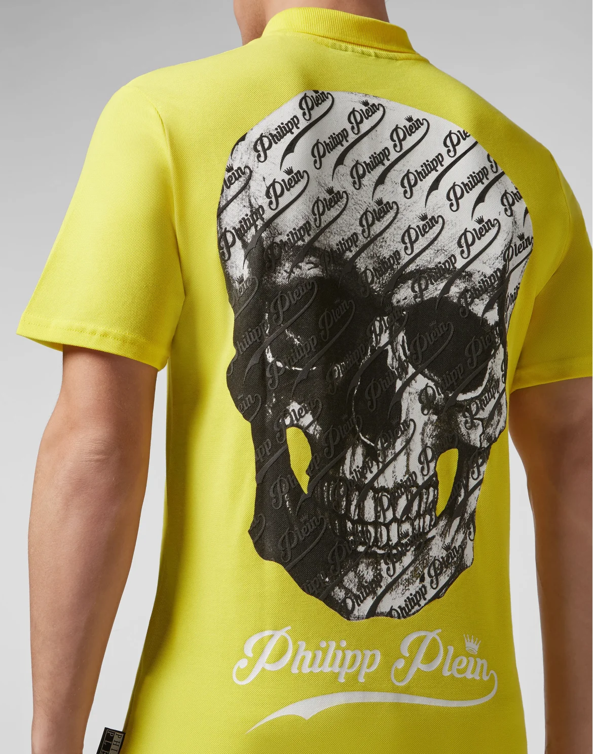 Slim Fit Polo shirt SS Allover skull, цвет: Желтый